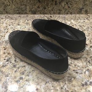 Suede with flat platform shoes